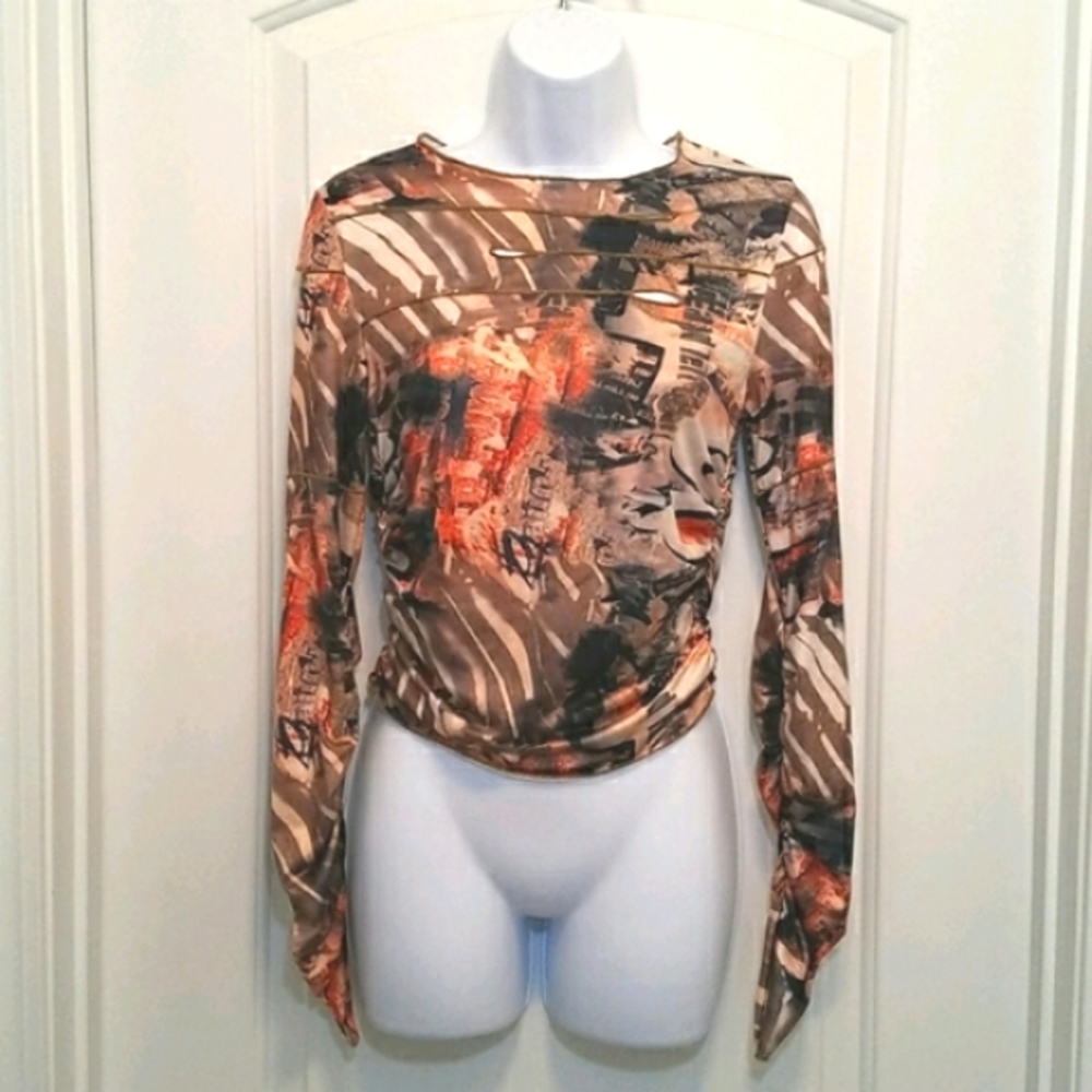 *5/$20* Earth Tones Print Crop Top